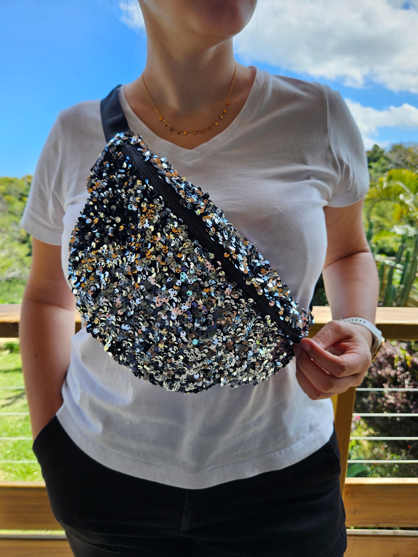 Sac Banane XXL ✨ Silver Spark