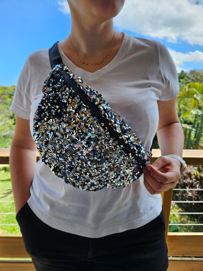 Sac Banane XXL ✨ Silver Spark