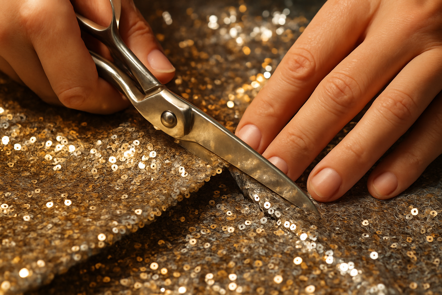 le ciseau doit passer au travers du tissu